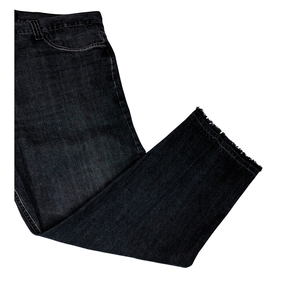 NBN Gear Mens‎ 46x32 Dark Blue Relaxed Wide Leg Raw Hem Denim Jeans Big and Tall - Picture 8 of 12